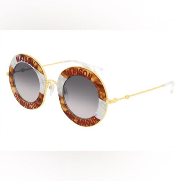 Gucci 0113 Tortoise and White Sunglasses - Picture 2 of 2